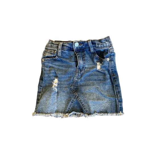 Cat & Jack Other - Cat & Jack Girls Distressed Cut Off Denim Jean Skirt Size 6X Small
